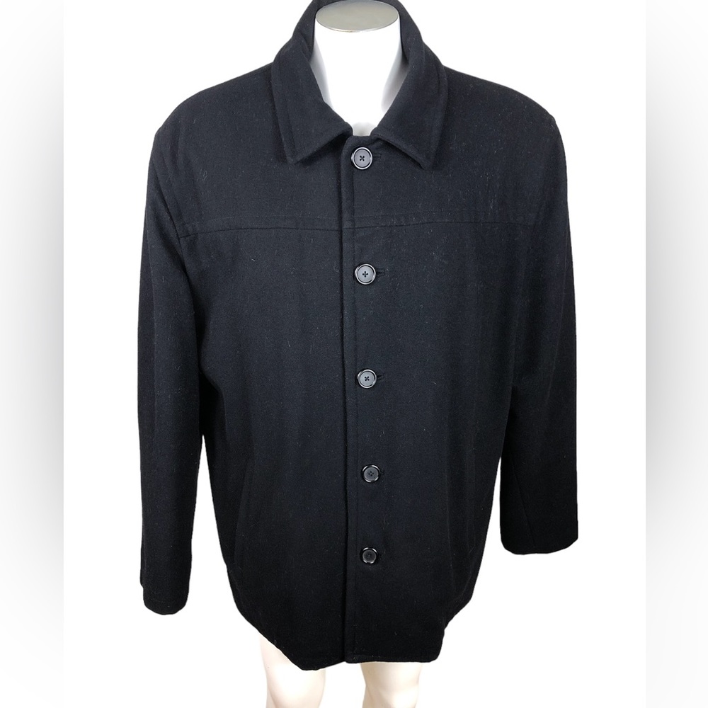 J. Crew Black Wool Cotton 5 Button 4 Pocket Coat
